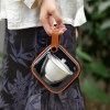 Zhishu high-end herbal ash travel kung fu tea set one pot two cups quick cup outdoor portable tea drinking equipment