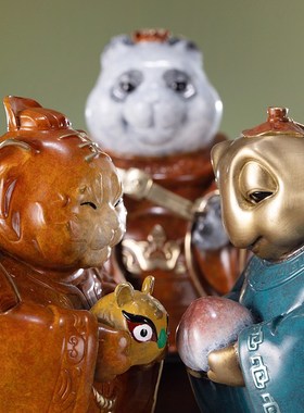 朱炳仁铜 福禄寿系列 高档客厅创意摆件家居桌面装饰品创意摆件