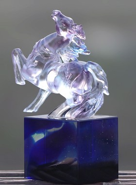 琉璃生肖马摆件居家客厅办公前台桌面摆放装饰商务朋友节日送礼