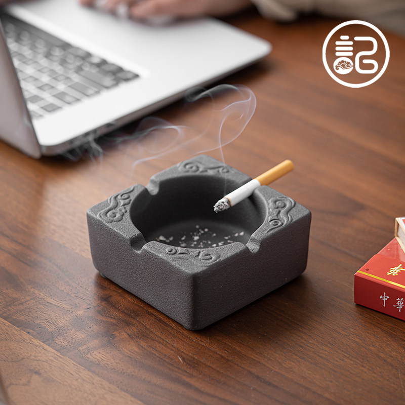 记今朝 粗陶复古创意陶瓷烟灰缸家用办公室茶桌酒店商用个性烟缸,淘宝优惠券,粉丝福利购,淘宝优惠卷