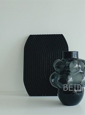 北欧水波纹实木面包板托盘家用榉木香薰收纳置物下午茶盘拍摄道具