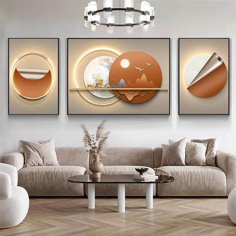 新中式客厅装饰画轻奢高级感迎客松挂画沙发背景墙壁画组合三联画,淘宝优惠券,粉丝福利购,淘宝优惠卷