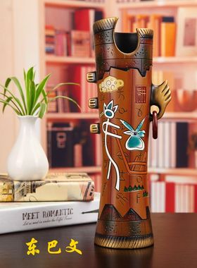 创意家居摆件小饰品火炬复古中国风客厅书房玄关装饰艺术品博古架