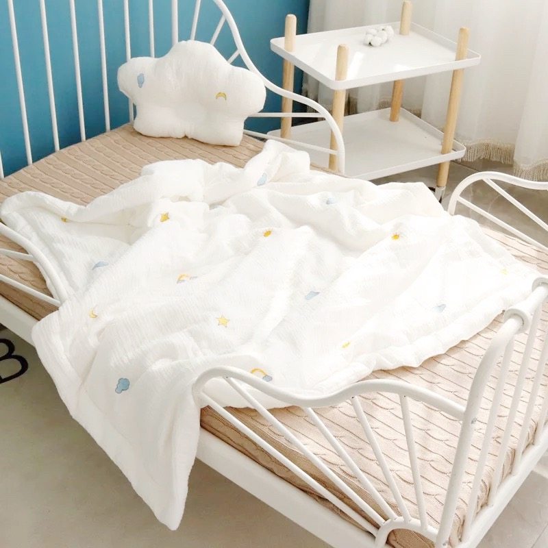 刺绣婴儿被子纯棉纱布抱被新生儿盖毯浴巾夏季薄款宝宝被四季通用,淘宝优惠券,粉丝福利购,淘宝优惠卷