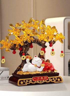 招财福鹿发财树装饰品玄关入户鞋柜放钥匙家居摆件钥匙收纳置物架