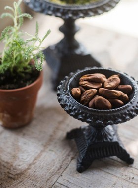 美式乡村复古风h高脚铸铁香薰烛台摆设花器杂货花园庭院装饰摆件