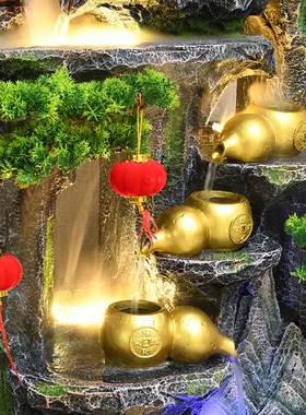 庭院假山流水喷泉循环水客厅办公室家居装饰景开业招财风水轮摆件