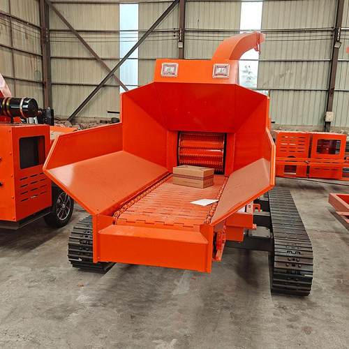 移动木材树枝粉碎机履带式园林枝条碎木机树皮花草秸秆木材粉碎机 - 图2