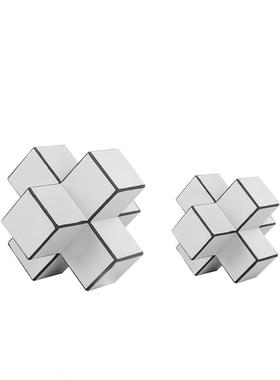 现代极简客厅茶几艺术品家居马毛几何摆件电视柜书房简约软装饰品