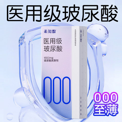 未知数000医用级玻尿酸避孕套超薄安全套男用001夫妻情趣官方正品 - 图2