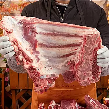 【沂蒙土猪精排】农家散黑猪原切5斤排骨[25元优惠券]-寻折猪