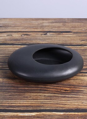 新中式禅意创意扁形鹅卵花瓶桃花艺套装茶室客厅软装饰品摆件