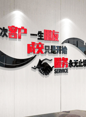 房产中介门店布置办公室墙面装饰企业文化墙公司背景墙贴标语贴纸