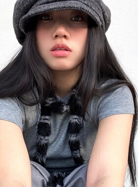秋冬复古休闲高级感纯色时尚八角帽子女显脸小时装帽帽子女报童帽