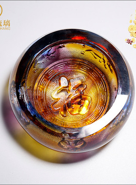 生肖牛琉璃聚宝盆摆件客厅招财装饰品店铺开业礼品创意实用工艺品