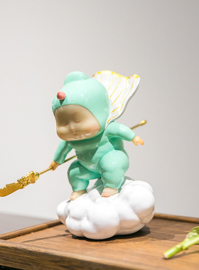 稀奇艺术《平步青云》财神家居装饰电视柜关公小摆件礼物卡通创意