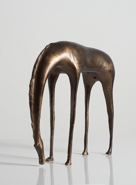 东来家居创意金属饮水马摆件样板房玄关隔断陈设饰品酒柜书柜摆设