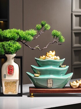 金元宝聚宝盆摆件招财聚财客厅酒柜玄关办公室装饰品开业入宅礼品
