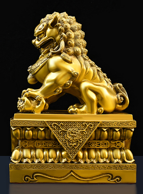 铜狮子摆件一对北京狮宫门狮子门口办公装饰招财客厅玄关摆放礼物