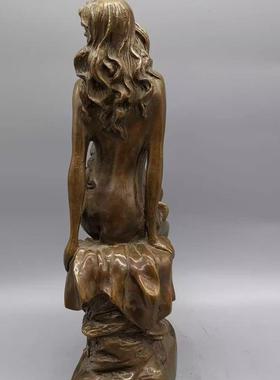 纯铜西洋美女铜雕像铜古典美女家居电视柜办公室装饰工艺品摆设