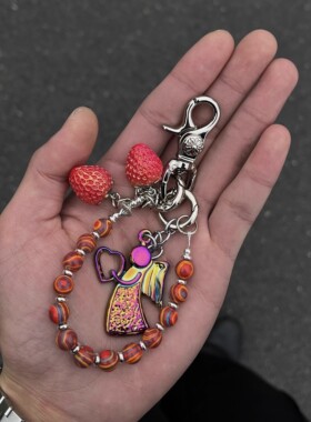 螺旋橙松石链美式复古风钥匙扣