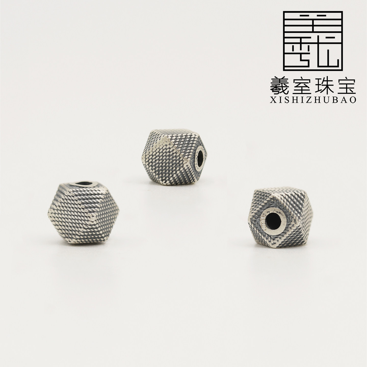 羲室S999纯银隔珠 复古做旧麻花多面体切角方珠DIY银手链编绳配件,淘宝优惠券,粉丝福利购,淘宝优惠卷