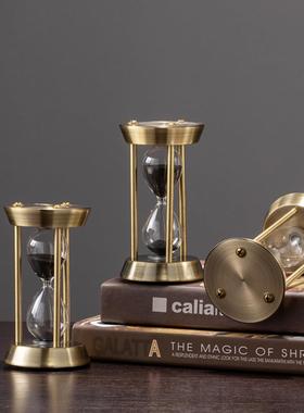 迷你创意3分钟时间沙漏解压倒计时器儿童防摔轻奢装饰办公室摆件