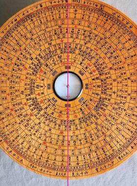 桃木罗盘指南针办公室桌面摆件随身携带三合综合实木质高精度专业