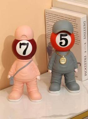 台球厅收银吧台公仔摆件周边装饰品黑八俱乐部桌球馆开业生日礼物