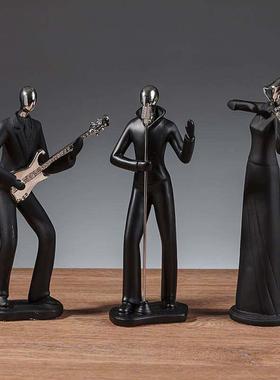 创意时尚人物摆设黑色家居装饰品新房客厅电视柜酒柜摆件结婚礼物