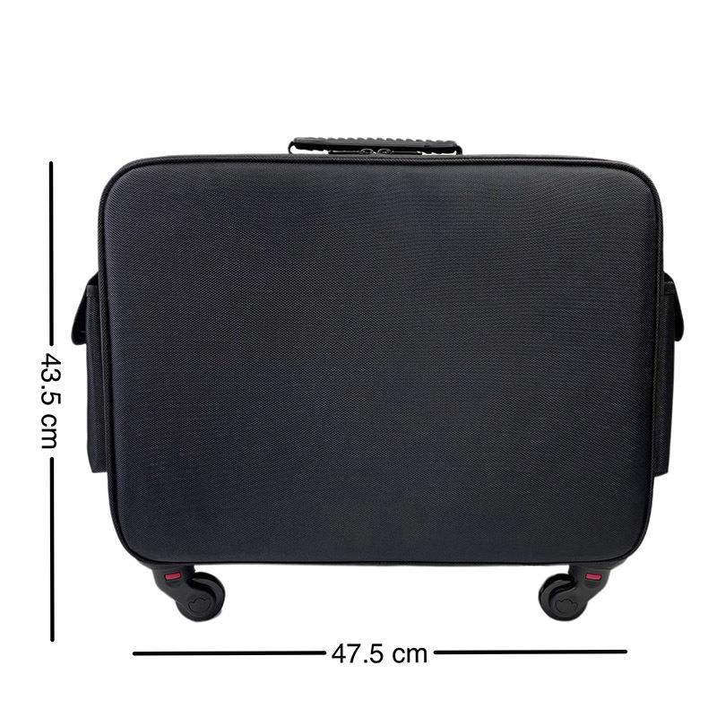 彩妆婚礼跟妆化妆箱拉杆纹绣美甲工具箱牛津布尼龙万向轮大拉杆箱 - 图2