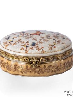 茱莉安艺术彩绘陶瓷小饰品碟法式精美桌面小糖果盆装饰工艺摆件