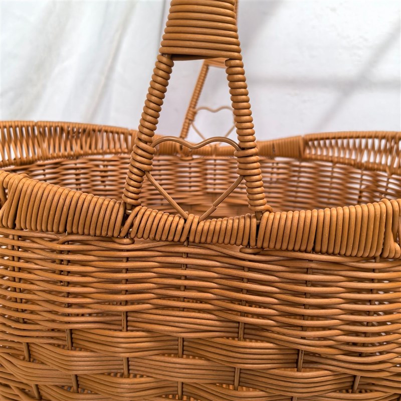 元宝提篮手提花篮编织铁架加固提篮菜篮子水果礼篮果篮提篮 - 图1