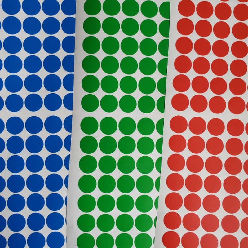 彩色圆点贴纸pvc标签纸圆形可手写数字贴空白纯色标记自黏贴 - 图0