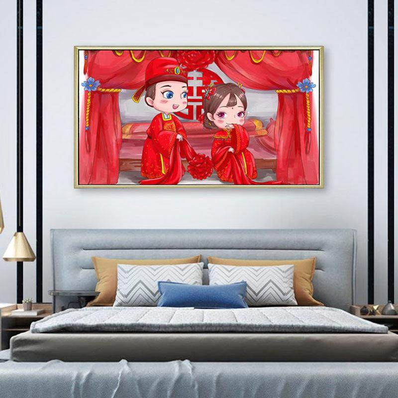 钻石画满钻新款婚庆系列新中式卡通婚礼人物结婚卧室十字绣钻石绣,淘宝优惠券,粉丝福利购,淘宝优惠卷