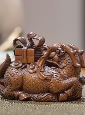 铜韵堂紫铜麒麟吐书摆件家居装饰品礼品客厅办公桌酒柜紫铜工艺品