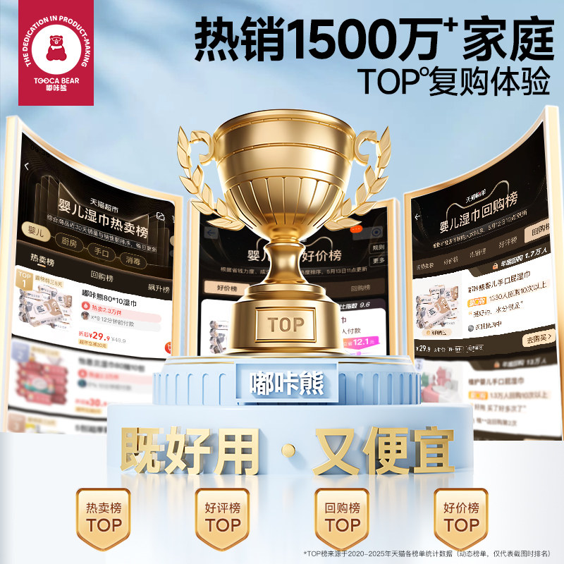 10抽4包嘟咔熊擦鞋湿巾