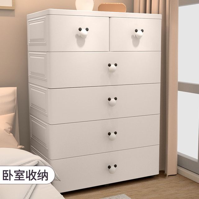 Embroidered thickened c bedroom drawer storage cabinet plastic children's storage baby wardrobe multi-layer finishing box bedside