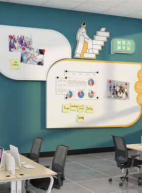 公告栏展示板磁吸式企业文化办公室墙面装饰业绩司形象背景贴挂画