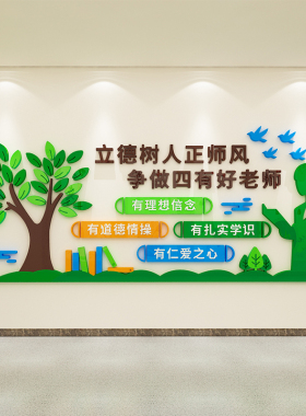 校园文化墙贴画励志标语办公室四有好老师培训学校办公室墙面装饰