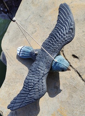 庭院假鸟飞鸟 雏鹰 动物模型园林装饰仿真老鹰带翅膀园林摆件吓鸟