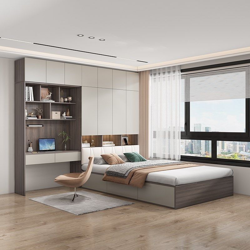 全实木生态板衣柜床榻榻米书桌一体小户型组合床书柜多功能简约,淘宝优惠券,粉丝福利购,淘宝优惠卷