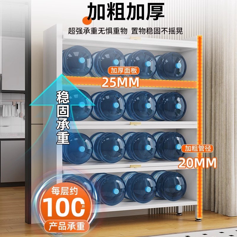 厨房置物架带门落地多层微波炉储物柜家用防尘收纳柜多功能储物柜 - 图3