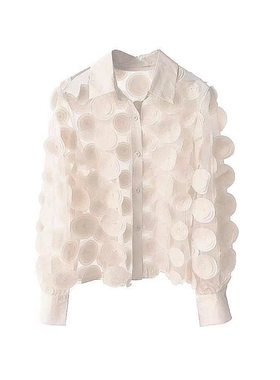 样板房陈设女生衬衫缎面丝绸简约时尚开衫衬衫展厅衣帽间柜子上衣