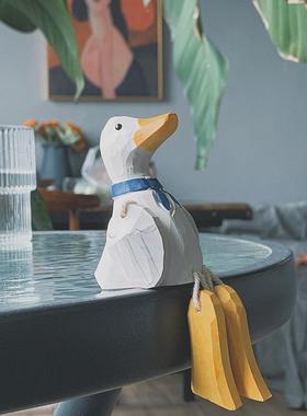 不土 / 傲娇的鸭鸭 小木雕创意摆件生日礼物 桌面车载摆件日式