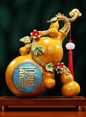 彩铜葫芦摆件《五福葫芦》家用客厅办公室装饰品公司开业乔迁礼品