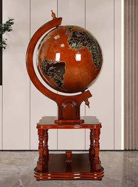 木质地球仪摆件学生毕业礼物送学校大堂落地装饰公司开业乔迁贺礼