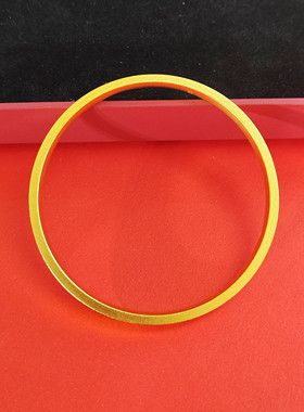 999足金包银手镯四方黄金镯子女