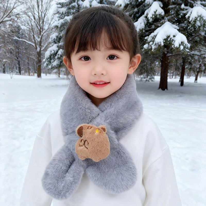 儿童围巾2025秋冬男女宝宝可爱卡通毛绒围脖小孩韩版加厚保暖脖套,淘宝优惠券,粉丝福利购,淘宝优惠卷