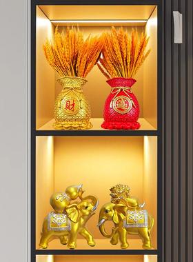 乔迁新居摆件礼物酒柜家居玄关柜客厅新中式装饰品高端大气电视柜